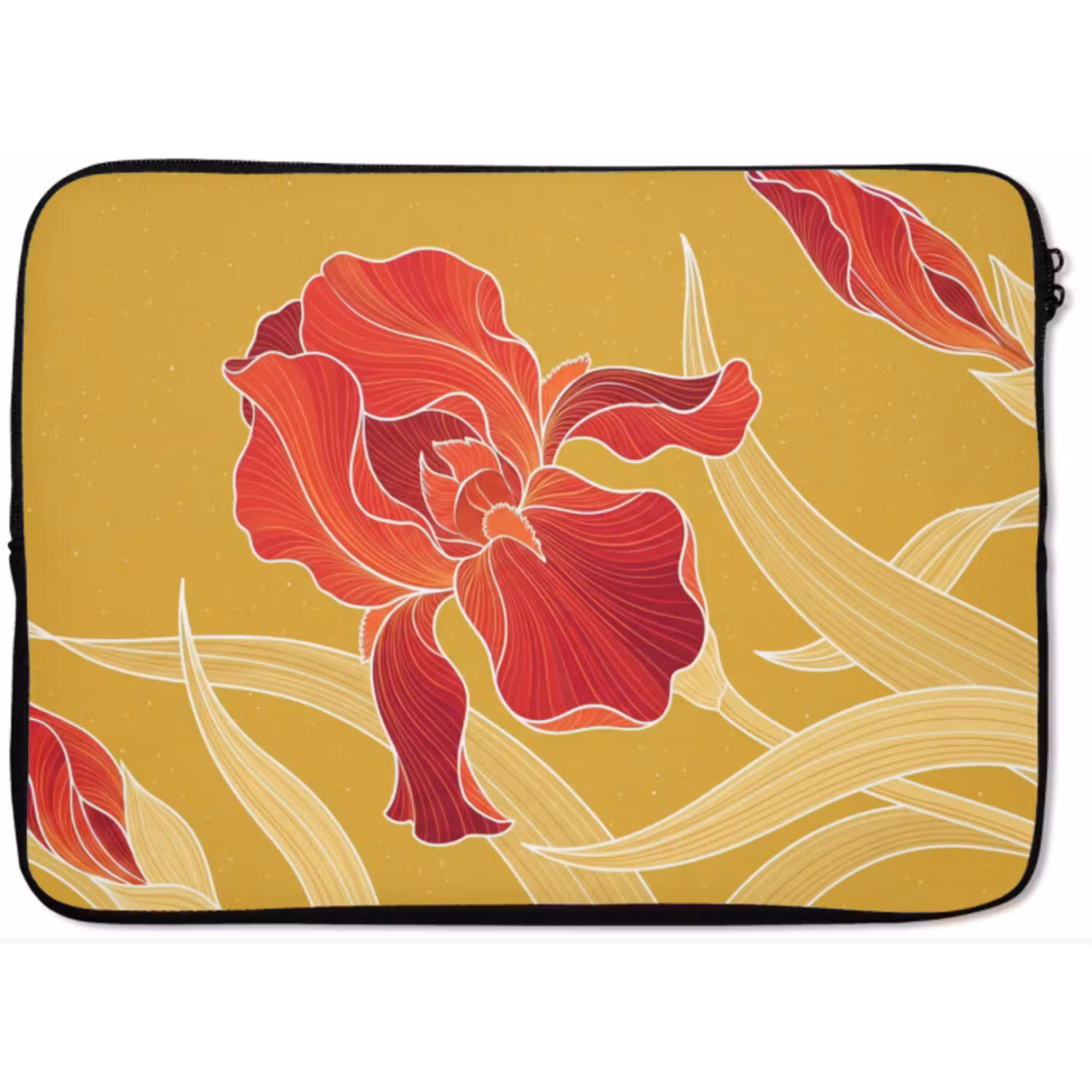Bloemen - Illustratie - Rood laptophoes neopreen klein -zkaufland3dotto