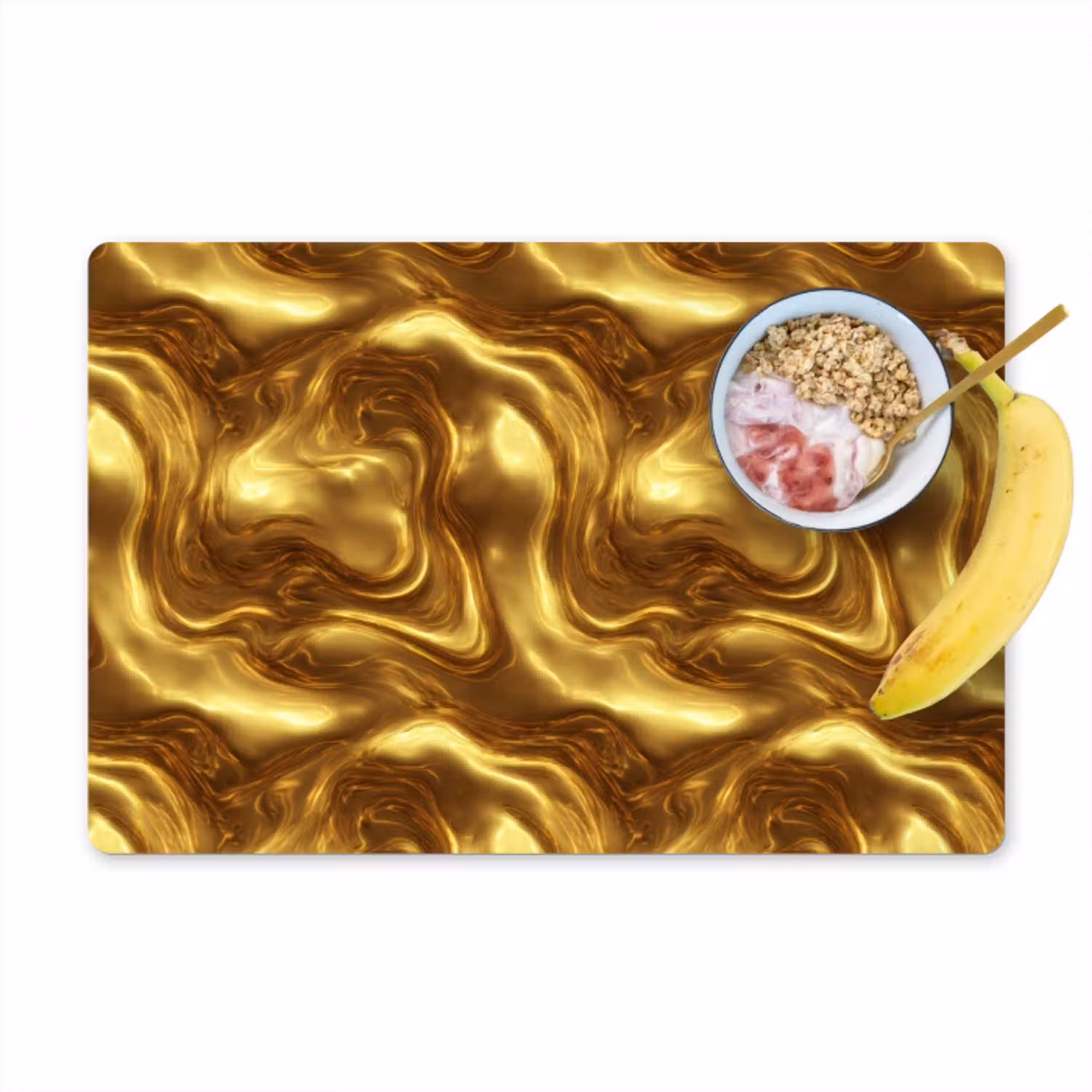 Textuur - Vloeibaar - Organisch - Goud Placemat vinyl groot 368 -zzzproduct_Kitchenyeah-website