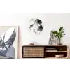 Lotusbloemen - Vissen - Bladeren - Zwart Wandcirkel aluminium klein -kantoor