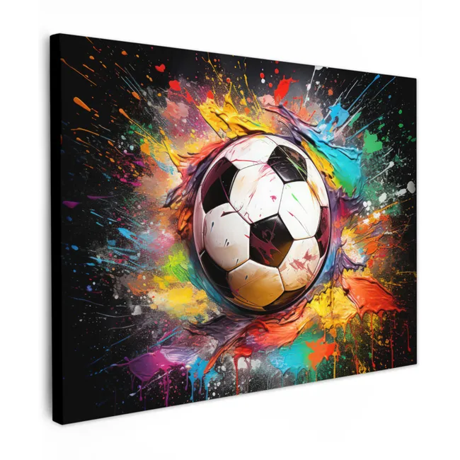 Canvas Print - Soccer - Paint - Colors - Black - White