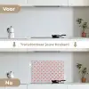 Retro - Ruit - Hartjes - Patroon keuken achterwand spatscherm klein 900 -voor_na_NL