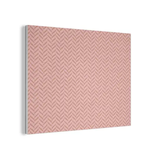 Plaid - Patroon - Visgraad - Roze PET vilt klein 837 -3d