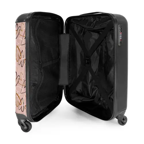 Schetsmatige Hartjesswirls NBS - Handbagage koffer - Volwassenen Unisex middel -binnenkant