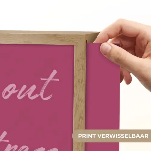 eat me out don't stress me out - Roze - Minimalistisch Light Box met batterij (Wandlamp) middel -USP_websiteprintNL