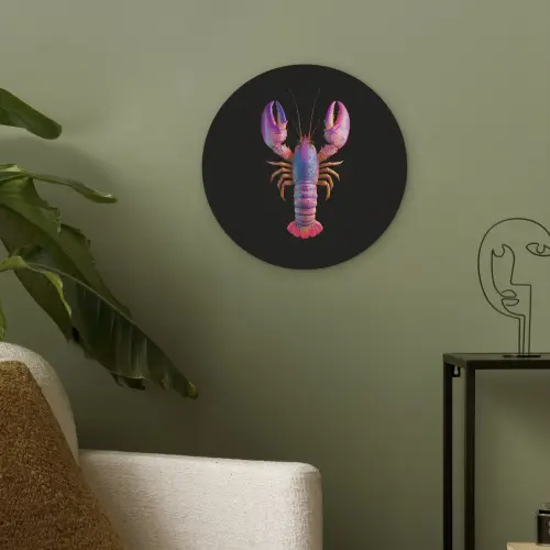 Kreeft - Paars - Roze - Zwart - Stippen - Lila Akoestische PET Vilt - Rond klein -sfeer2