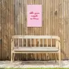 Tekst - Roze - Love - Hart Tuinposter op houten frame 2 cm dik klein -sfeer4
