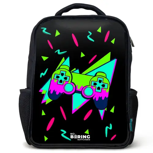 Neon controller op zwart Rugzak - Zwart middel -3d