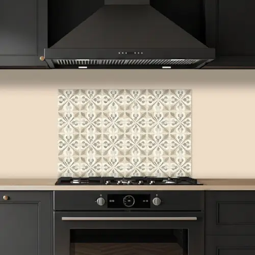 Tegel - Motief - Beige keuken achterwand spatscherm klein 900 -sfeer1