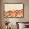 Landschap - Heuvels - Zonsondergang Textielframe zwart klein -sfeer1