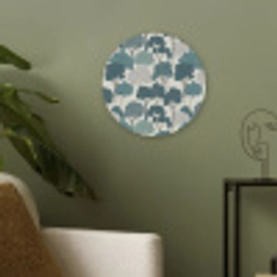 Modern - Bomen - Bos - Patroon - Blauw Akoestische PET Vilt - Rond klein 838 -sfeer2