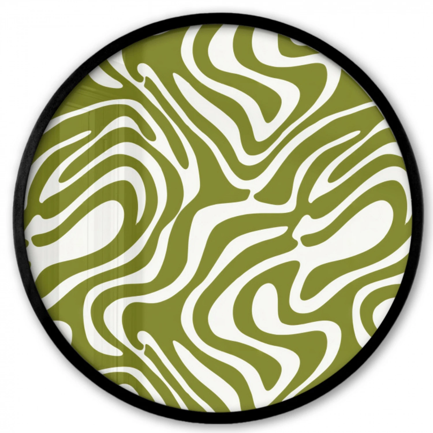 Lijnpatroon - Groen - Organisch Fotolijst rond zonder passe partout klein 856 -3d