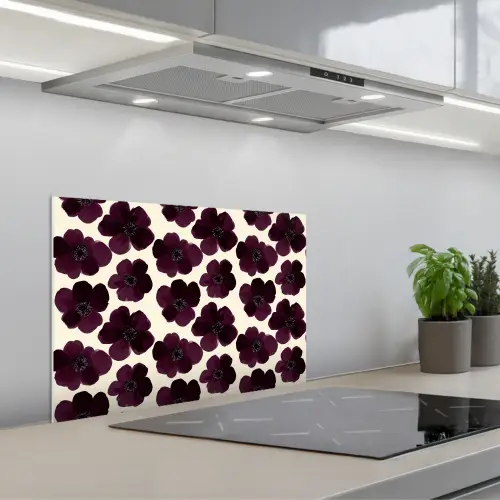 Bloemen - Aquarel - Paars keuken achterwand spatscherm klein 900 -3d_schuin