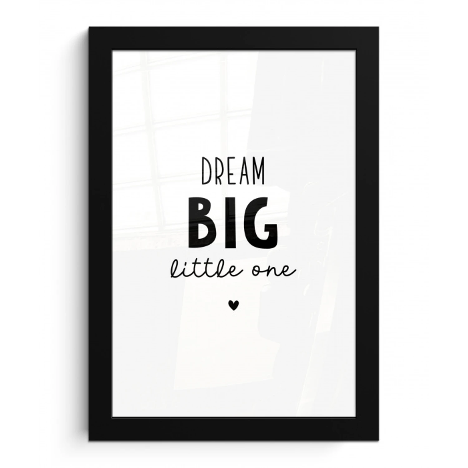 Quotes - Dream big little one - Spreuken - Baby - Dromen fotolijst zwart zonder passe partout klein -3d