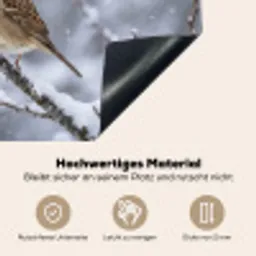 Vogel - Tak - Sneeuw - Winter Inductie beschemer met haakjes klein -ky-onderkant-de