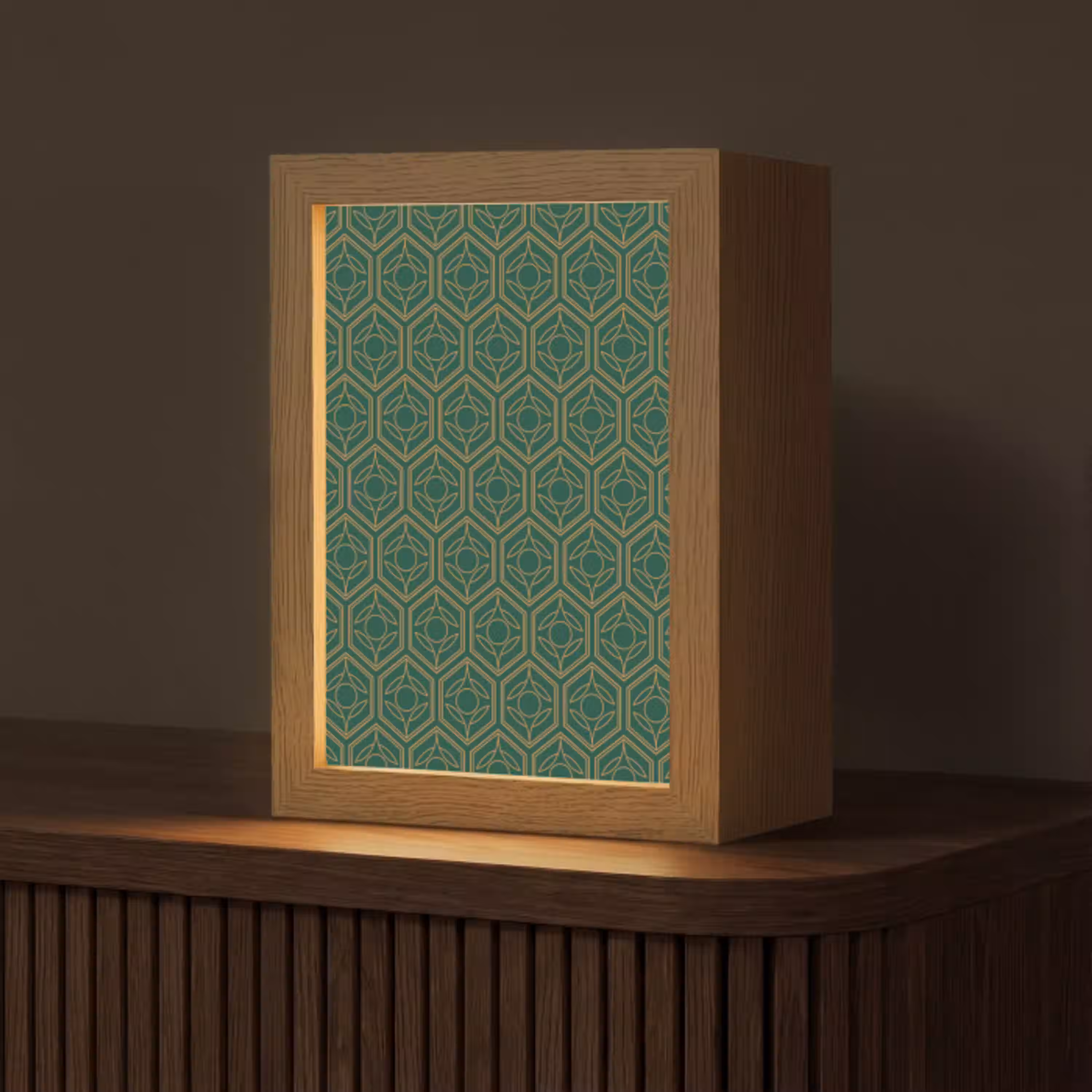 Geometrisch - Patroon - Groen Light Box met kabel (Tafellamp) klein 925 -z3d_website