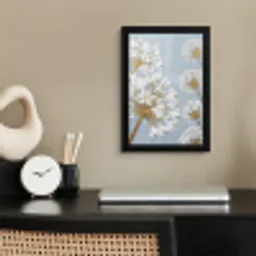 Illustratie - Bloemen - Blauw fotolijst zwart zonder passe partout klein -sfeer1