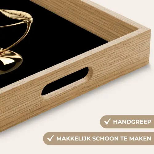 Kersen - Zwart - Goud - Chrome Dienblad Rechthoek middel -USP_HandgreepNL