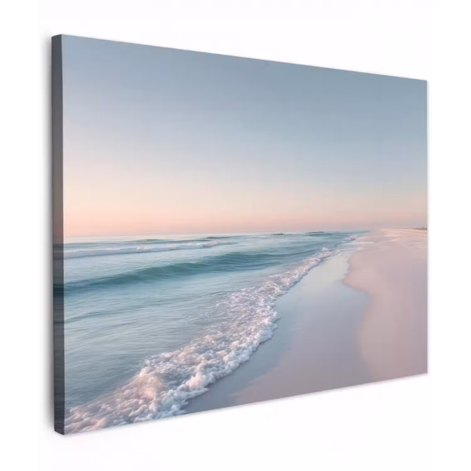 Leinwandbild - Küstenlinie - Pastell - Wasser
