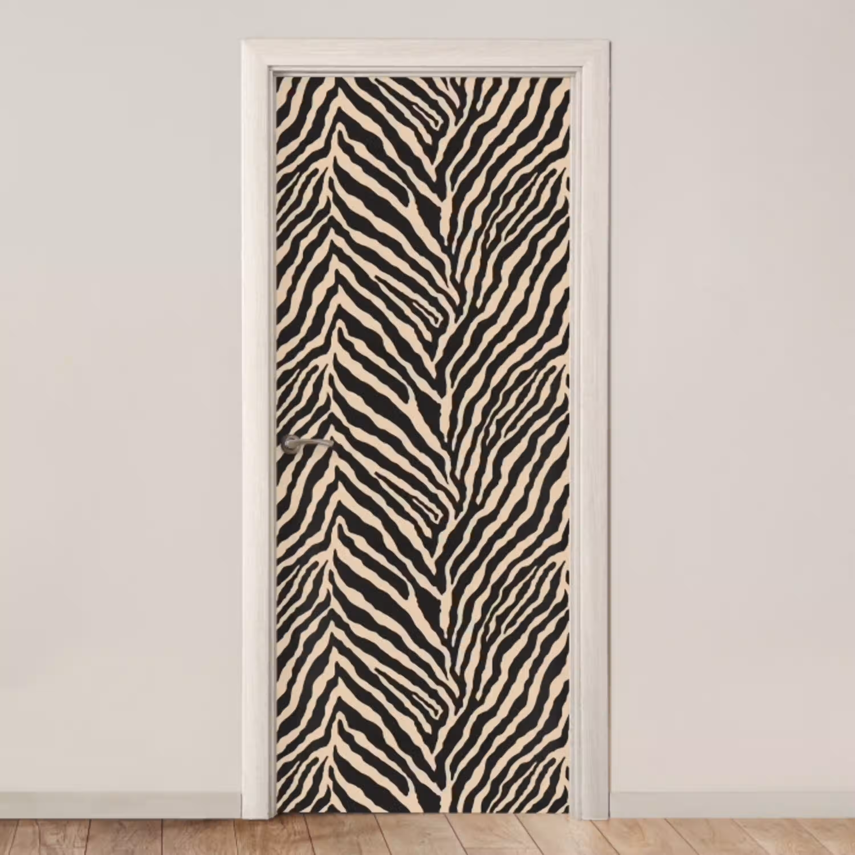 Zebra - Klassiek - Zwart deurposter klein 289 -3d_beige