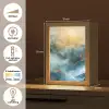 Abstract - Landschap - Bergen - Blauw - Modern Light Box met kabel (Tafellamp) klein -USP_NL