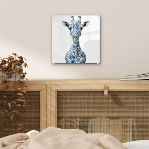 Giraffe - Delfts blauw - Dieren - Minimalistisch plexiglas 5mm klein -sfeer4