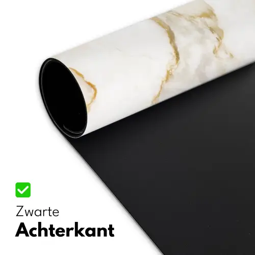 Marmer - Kalk - Goud - Luxe - Marmerlook - Wit Muismat XXL klein -sfeer2