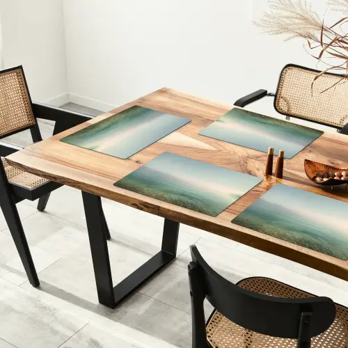 Zee - Horizon - Blauw - Mist Placemat vinyl groot -zzsfeer4_Kitchenyeah-website