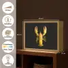 Kreeft - Geel - Stippen - Effen Light Box met batterij (Wandlamp) middel -USP_websiteoverzichtNL