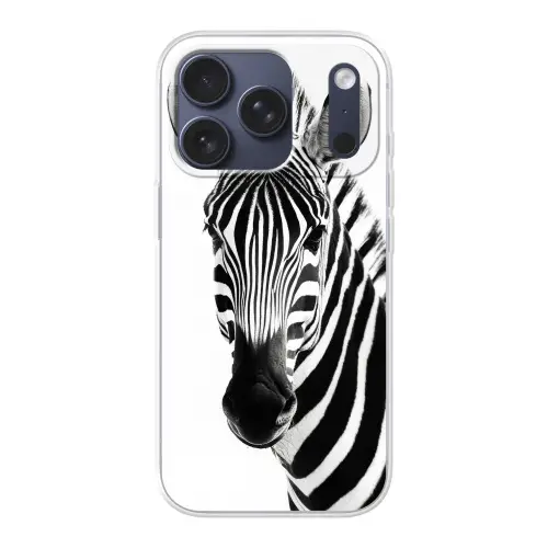 Zebra - Close-up - Zwart - Strepen Telefoonhoesje iPhone 17 Pro klein -3d