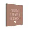 Thuis is het plekje waar de liefde woont - Quotes - Spreuken aluminium wit klein -3d