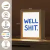 Blauw - Quote - Wit Light Box met kabel (Tafellamp) klein -USP_NL