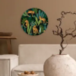 Jungle - Panter - Patronen - Jongens - Meiden - Planten Wandcirkel kunststof plaat 5mm dik klein -sfeer1