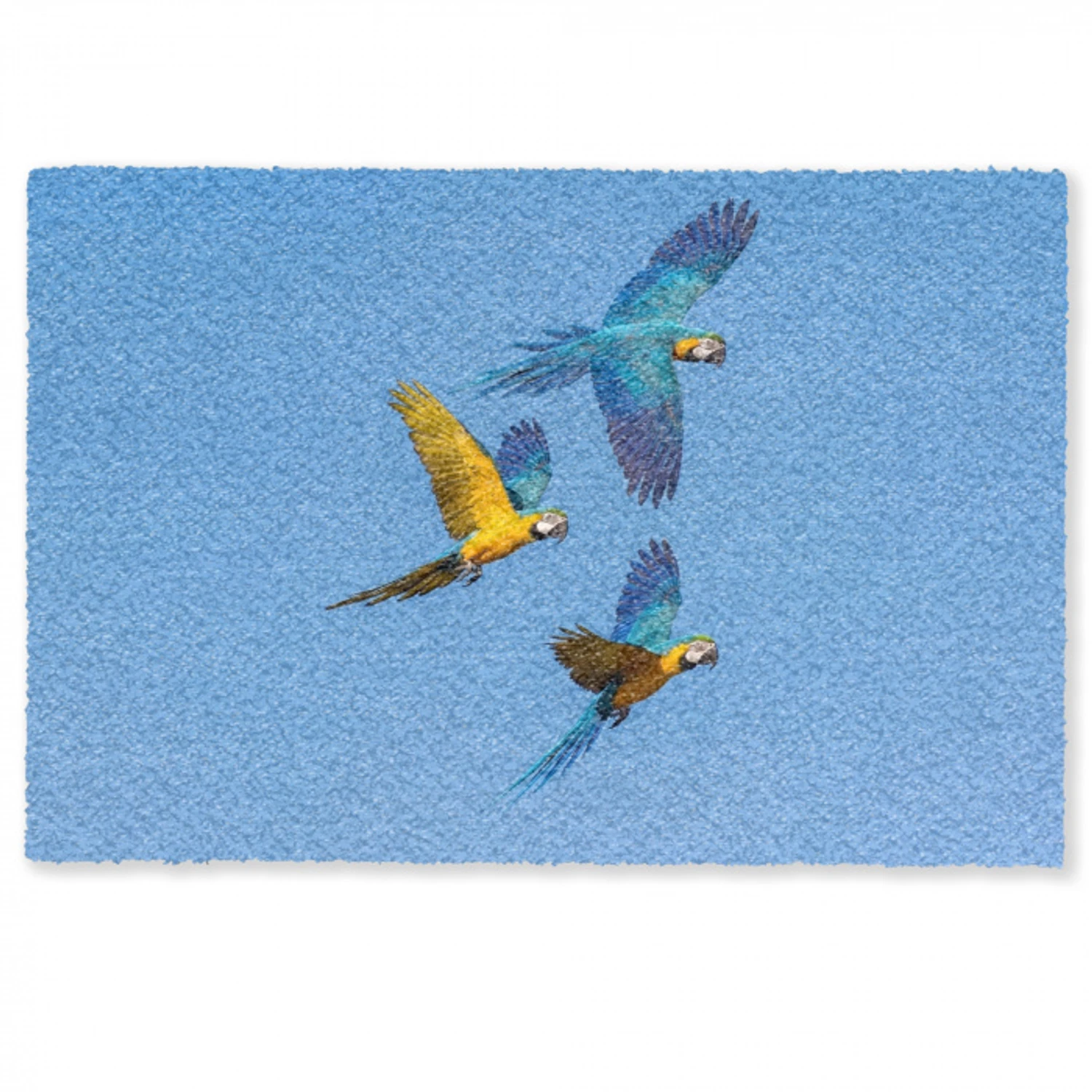 Papagaai - Vliegen - Blauw - Geel Deurmat klein -zkaufland3d
