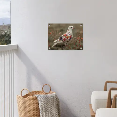 Duif - Bloemen - Natuur tuinposter los doek klein -sfeer8