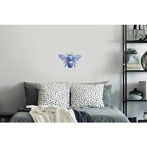 Bij - Modern - Delfts - Blauw Muursticker klein -slaapkamer