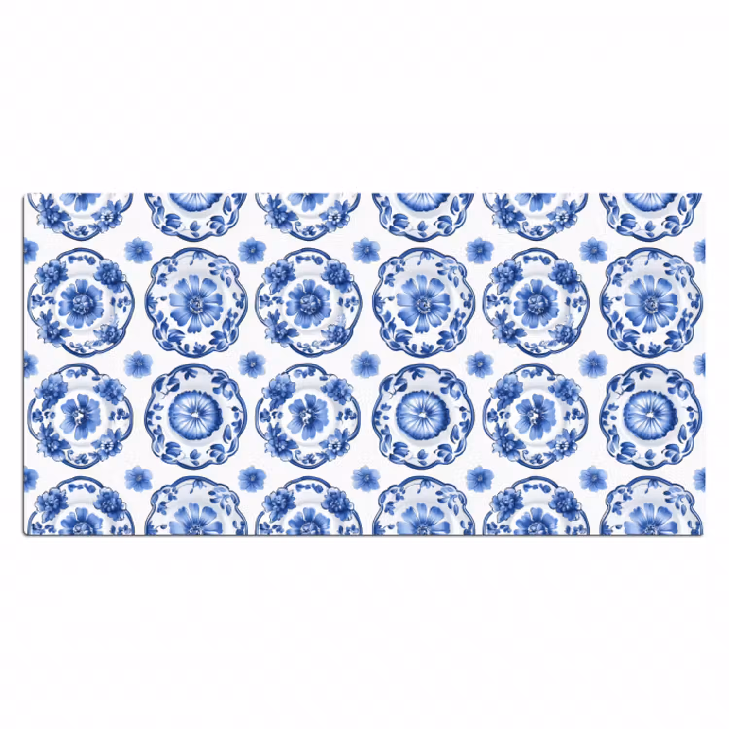 Schreibtischunterlage - Zierteller - Blumen - Blau