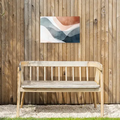 Abstract - Golven - Blauw Tuinposter op houten frame 2 cm dik klein -sfeer4