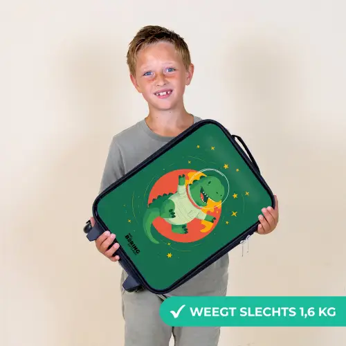 Dino - Planeet - Sterren - Groen Kinderkoffer - Zwart klein -sfeer4_NL