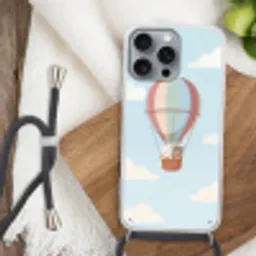 Luchtballon - Beren - Pastel Hoesje iPhone 16 Pro Max met koord klein -sfeer4