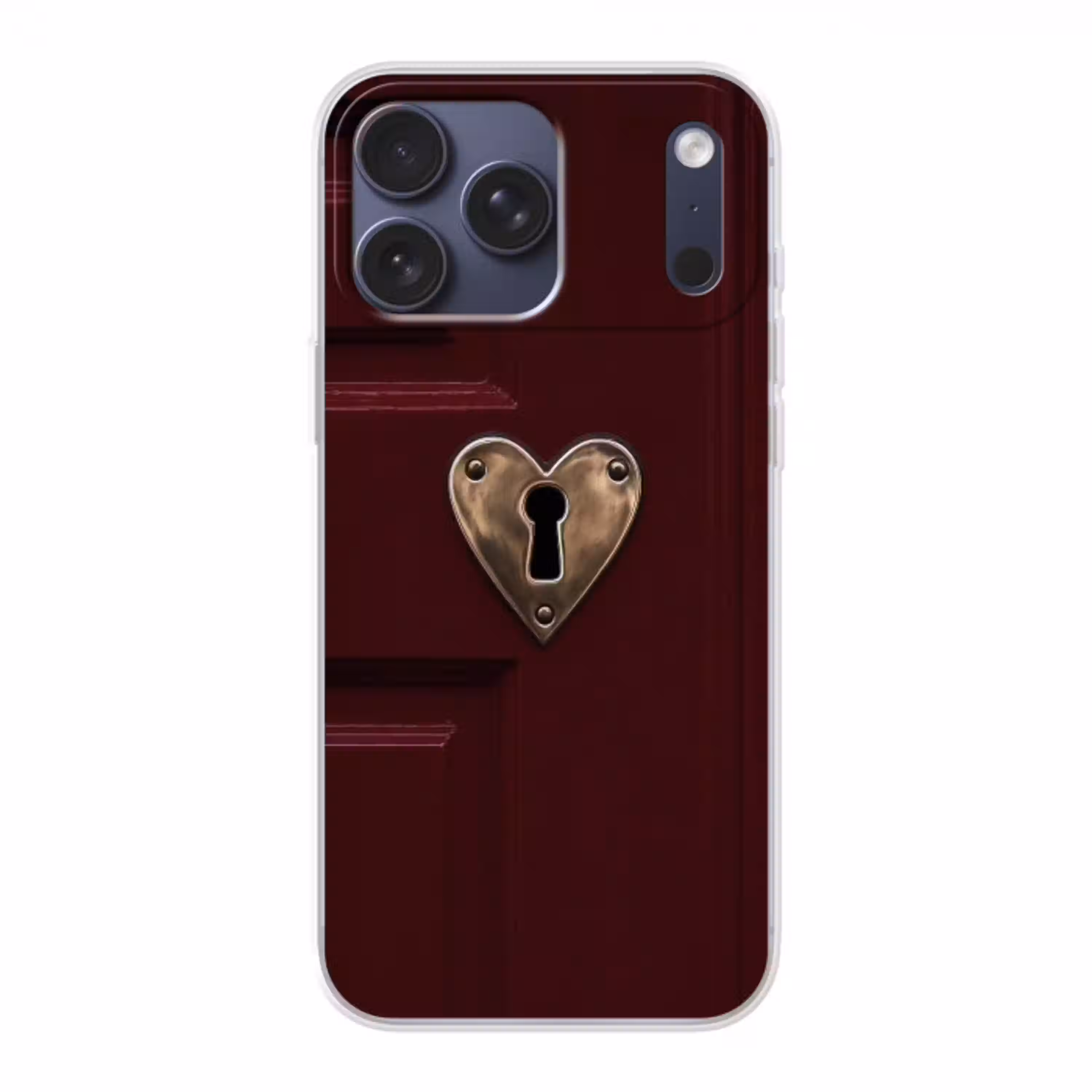 Bordeaux - Sleutelplaat - Hout - Deur Telefoonhoesje iPhone 17 Pro Max klein -3d