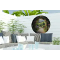 Doorkijk - Tuinboog - Bloemen - Natuur - Pad Wandcirkel tuinposter met ringen klein -buiten2