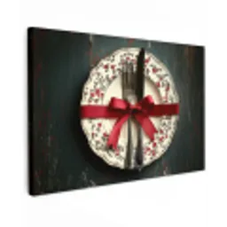Rood - Strik - Bestek Tuinposter op houten frame 2 cm dik klein -3d