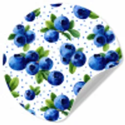 Bessen - Patroon - Blauw Wandcirkel behangsticker klein 186 -3d