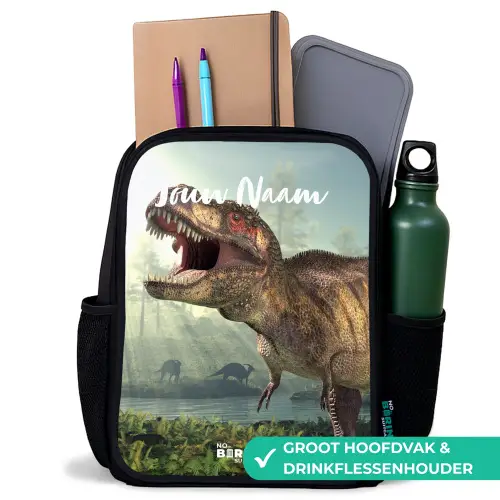 Thijs Tyrannosaurus Rugzak - Zwart middel -inhoud_NL
