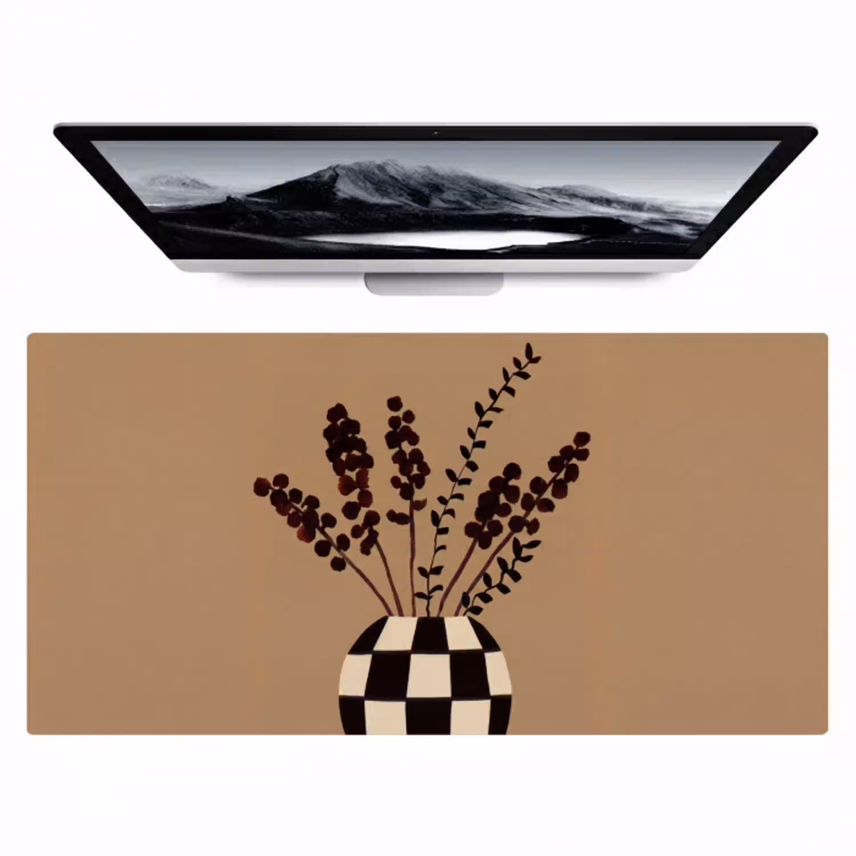 Minimalistisch - Vaas - Bloemen - Bruin Muismat XXL klein -zzz3d