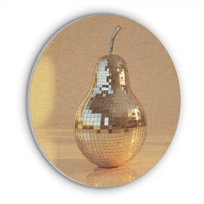 Goud - Disco - Glitter - Peer Akoestische PET Vilt - Rond klein -3d