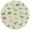 Dinosaurus - Bruin - Groen - Jongens - Meisjes - Kinderen Wandcirkel kunststof plaat 5mm dik klein -3d