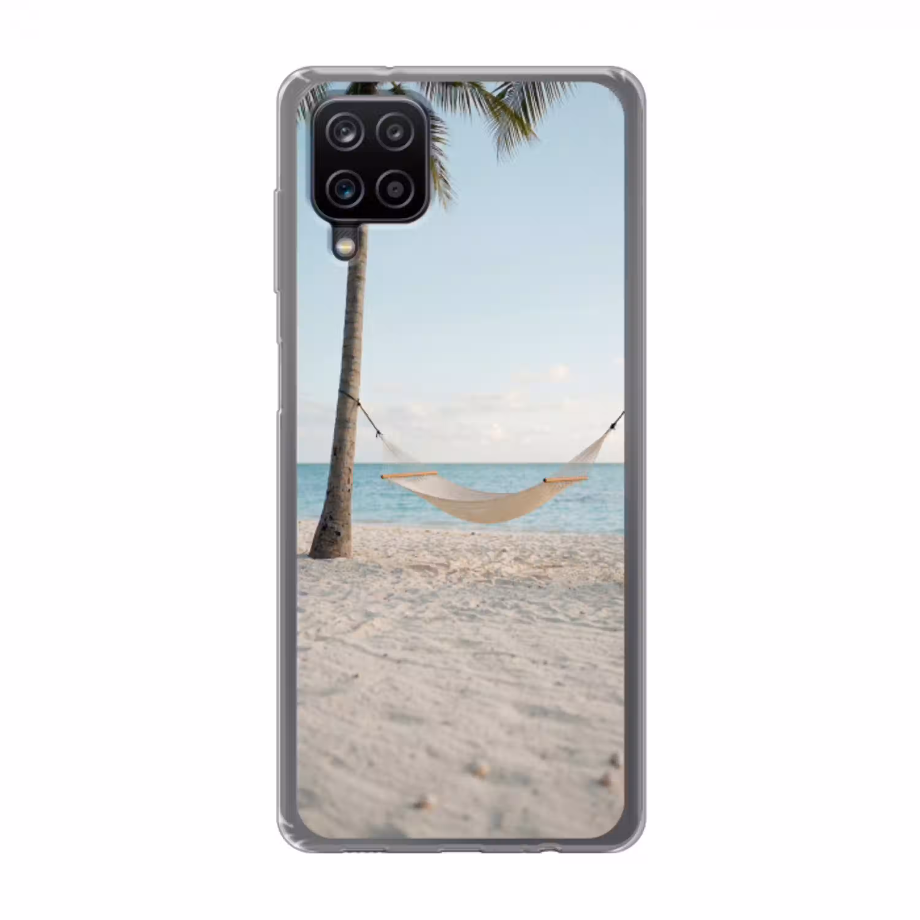Hangmat - Strand - Wit Telefoonhoesje Samsung Galaxy A12 klein -3d