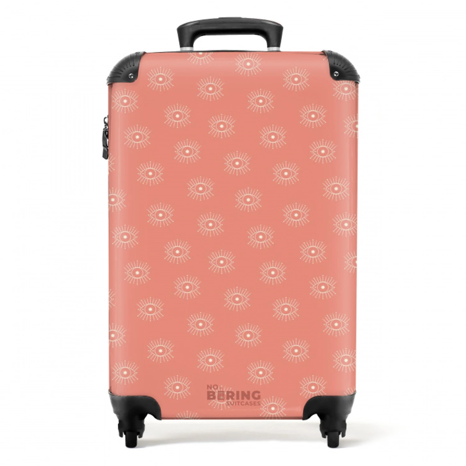 Boho - Zalmroze patroon NBS - Handbagage koffer - Unisex middel -productfoto_recht