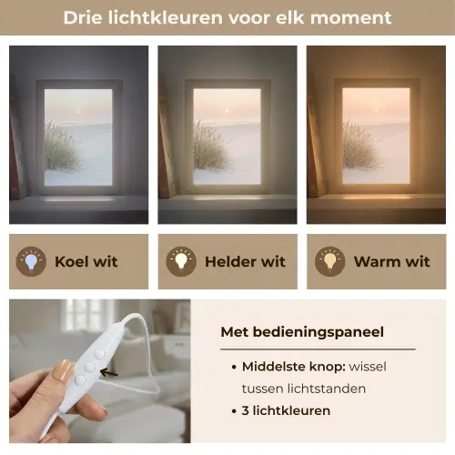 Horizon - Duinlandschap - Zand Light Box met kabel (Tafellamp) klein -USP_lichtkleurNL